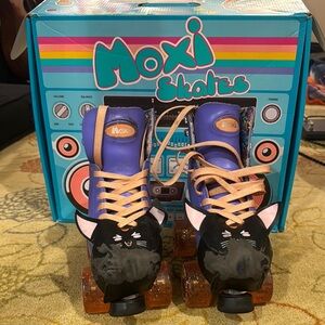 Moxi Purple Roller Skates with Cat Toe Caps